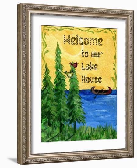 Welcome to our Lake House-sylvia pimental-Framed Art Print