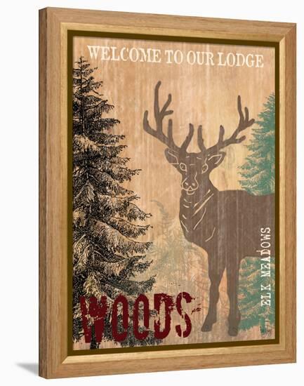 Welcome to Our Lodge-Bee Sturgis-Framed Stretched Canvas