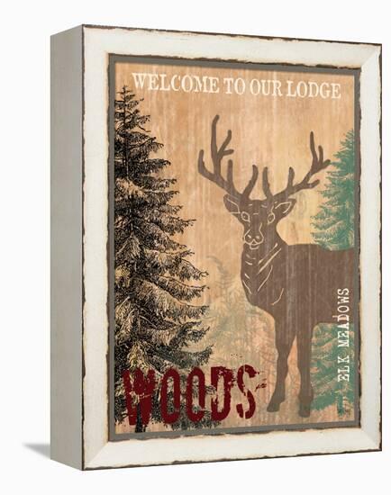 Welcome to Our Lodge-Bee Sturgis-Framed Stretched Canvas