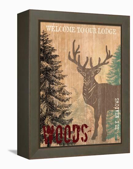 Welcome to Our Lodge-Bee Sturgis-Framed Stretched Canvas