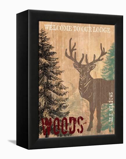 Welcome to Our Lodge-Bee Sturgis-Framed Stretched Canvas