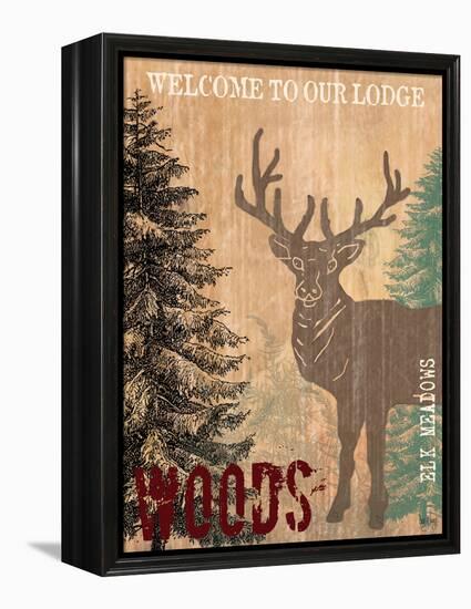 Welcome to Our Lodge-Bee Sturgis-Framed Stretched Canvas