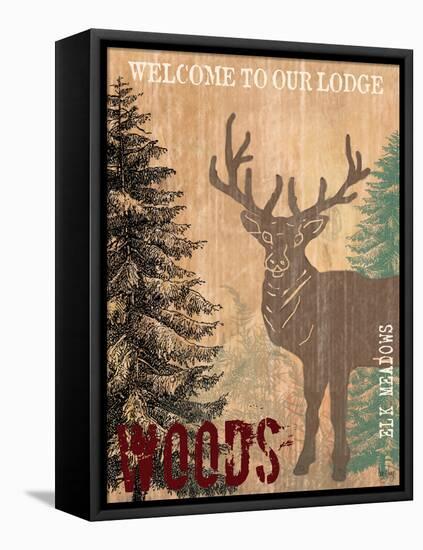 Welcome to Our Lodge-Bee Sturgis-Framed Stretched Canvas