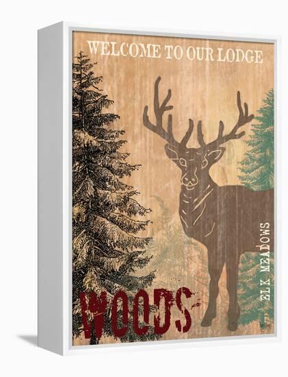 Welcome to Our Lodge-Bee Sturgis-Framed Stretched Canvas