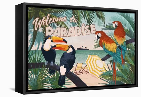 Welcome to Paradise I-Janelle Penner-Framed Stretched Canvas