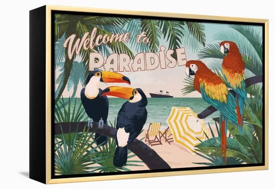 Welcome to Paradise I-Janelle Penner-Framed Stretched Canvas