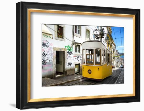 Welcome to Portugal Collection - Bica Elevator Yellow Tram in Lisbon-Philippe Hugonnard-Framed Photographic Print