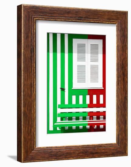 Welcome to Portugal Collection - Colorful Facade with Green and Red Stripes-Philippe Hugonnard-Framed Photographic Print