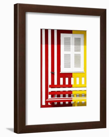 Welcome to Portugal Collection - Colorful Facade with Red and Yellow Stripes-Philippe Hugonnard-Framed Photographic Print