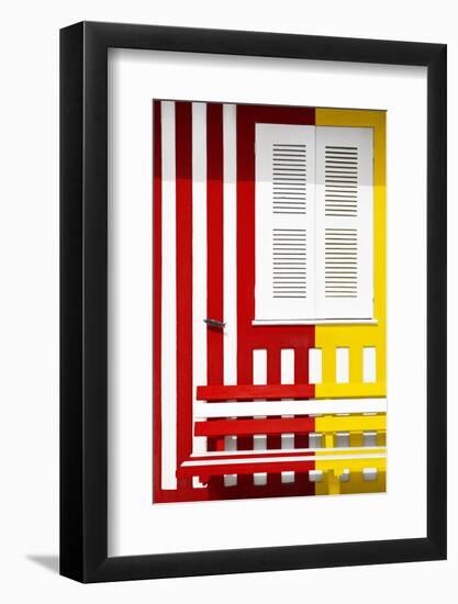 Welcome to Portugal Collection - Colorful Facade with Red and Yellow Stripes-Philippe Hugonnard-Framed Photographic Print