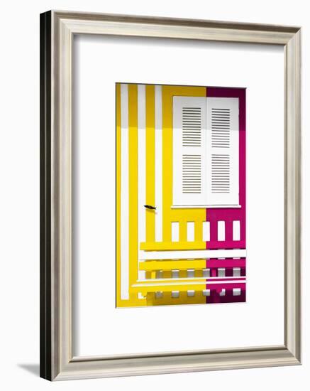 Welcome to Portugal Collection - Colorful Facade with Yellow and Pink Stripes-Philippe Hugonnard-Framed Photographic Print