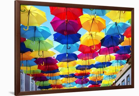 Welcome to Portugal Collection - Colourful Umbrellas III-Philippe Hugonnard-Framed Photographic Print