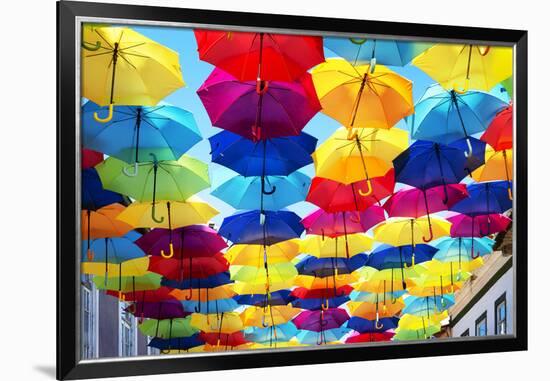 Welcome to Portugal Collection - Colourful Umbrellas III-Philippe Hugonnard-Framed Photographic Print