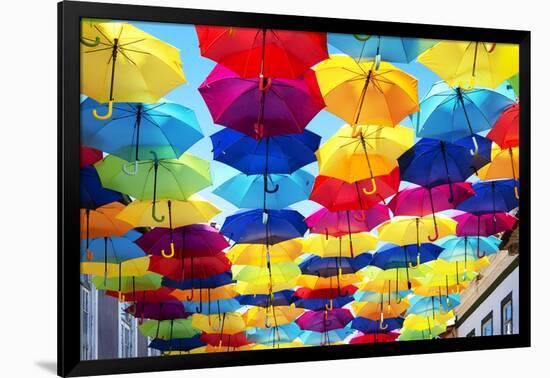 Welcome to Portugal Collection - Colourful Umbrellas III-Philippe Hugonnard-Framed Photographic Print