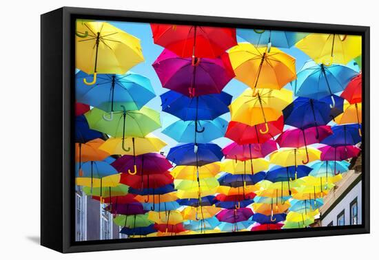 Welcome to Portugal Collection - Colourful Umbrellas III-Philippe Hugonnard-Framed Premier Image Canvas