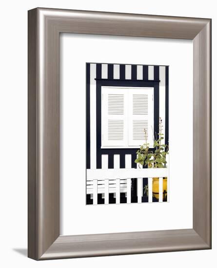 Welcome to Portugal Collection - House Facade with Navy Blue Stripes-Philippe Hugonnard-Framed Photographic Print