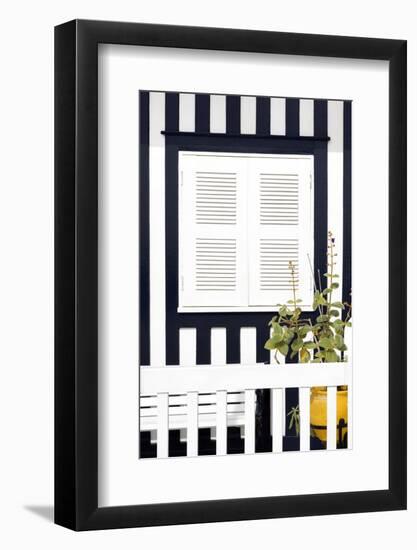 Welcome to Portugal Collection - House Facade with Navy Blue Stripes-Philippe Hugonnard-Framed Photographic Print