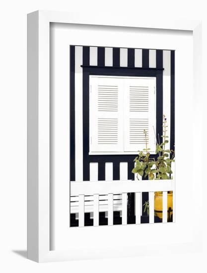 Welcome to Portugal Collection - House Facade with Navy Blue Stripes-Philippe Hugonnard-Framed Photographic Print