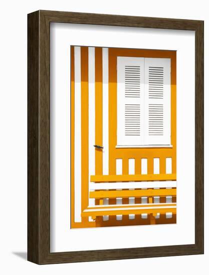 Welcome to Portugal Collection - House facade with Orange and White Stripes-Philippe Hugonnard-Framed Photographic Print