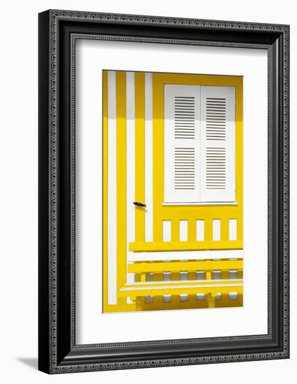 Welcome to Portugal Collection - House facade with Yellow and White Stripes-Philippe Hugonnard-Framed Photographic Print