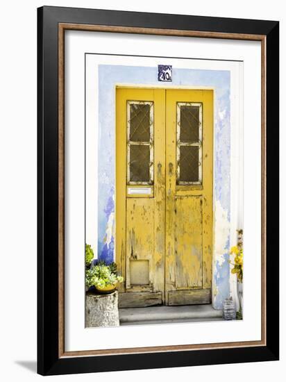 Welcome to Portugal Collection - Old Yellow Door-Philippe Hugonnard-Framed Premium Photographic Print