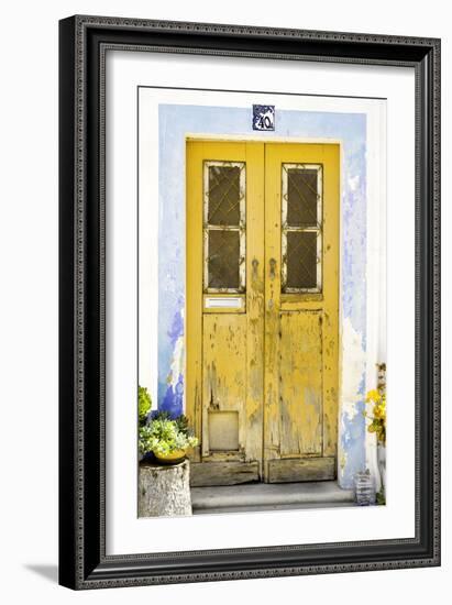 Welcome to Portugal Collection - Old Yellow Door-Philippe Hugonnard-Framed Premium Photographic Print