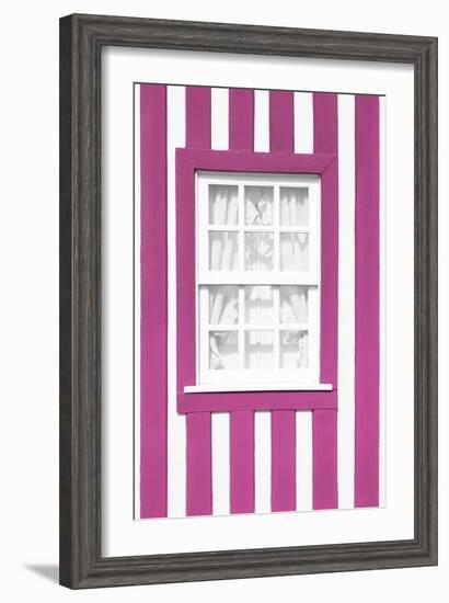 Welcome to Portugal Collection - Pink Striped Window-Philippe Hugonnard-Framed Photographic Print