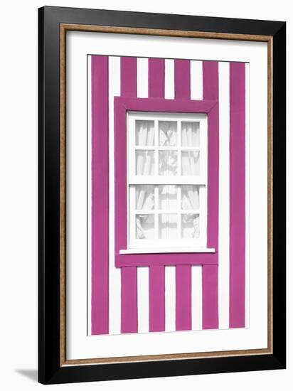 Welcome to Portugal Collection - Pink Striped Window-Philippe Hugonnard-Framed Photographic Print