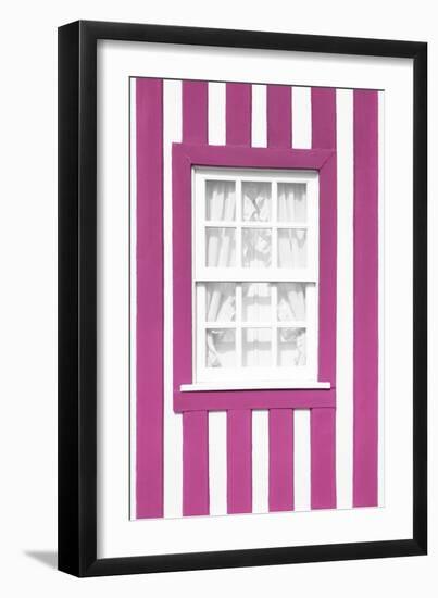 Welcome to Portugal Collection - Pink Striped Window-Philippe Hugonnard-Framed Photographic Print