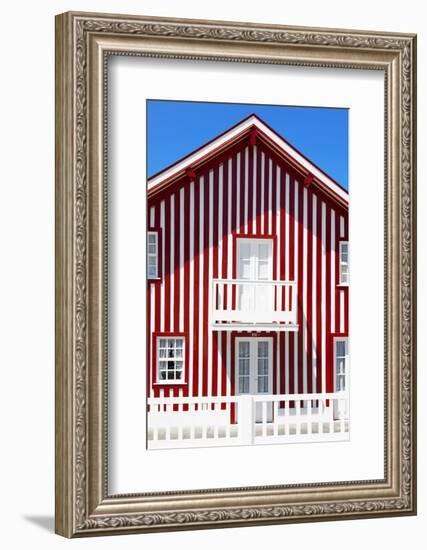 Welcome to Portugal Collection - Red and White Striped Facade-Philippe Hugonnard-Framed Photographic Print