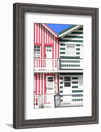 Welcome to Portugal Collection - Two Striped Facade Hot Pink & Olive Drab-Philippe Hugonnard-Framed Photographic Print