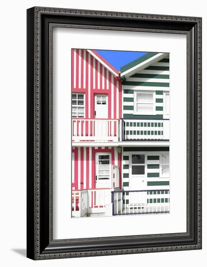 Welcome to Portugal Collection - Two Striped Facade Hot Pink & Olive Drab-Philippe Hugonnard-Framed Photographic Print