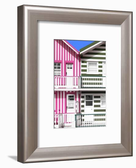 Welcome to Portugal Collection - Two Striped Facade Pink & Olive Drab-Philippe Hugonnard-Framed Photographic Print