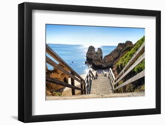 Welcome to Portugal Collection - Wooden Stairs to Praia do Camilo Beach-Philippe Hugonnard-Framed Photographic Print