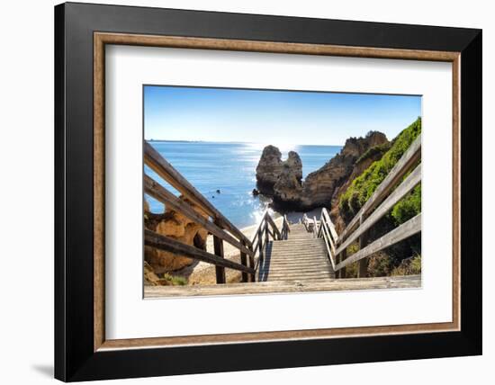 Welcome to Portugal Collection - Wooden Stairs to Praia do Camilo Beach-Philippe Hugonnard-Framed Photographic Print