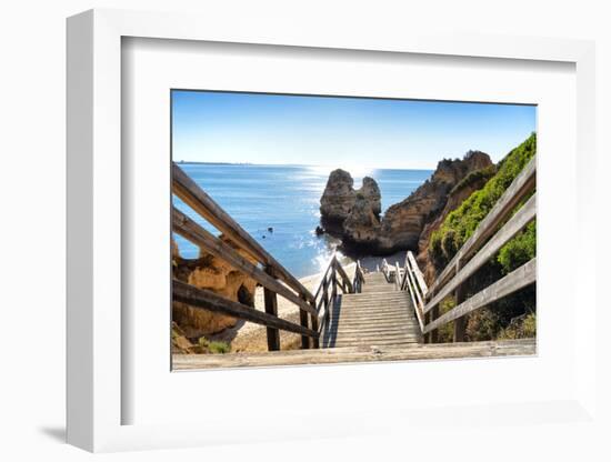 Welcome to Portugal Collection - Wooden Stairs to Praia do Camilo Beach-Philippe Hugonnard-Framed Photographic Print