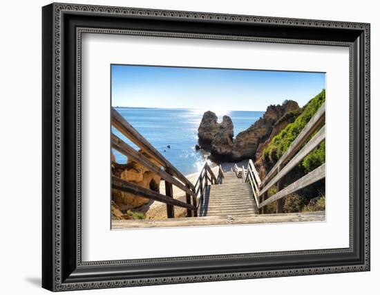 Welcome to Portugal Collection - Wooden Stairs to Praia do Camilo Beach-Philippe Hugonnard-Framed Photographic Print