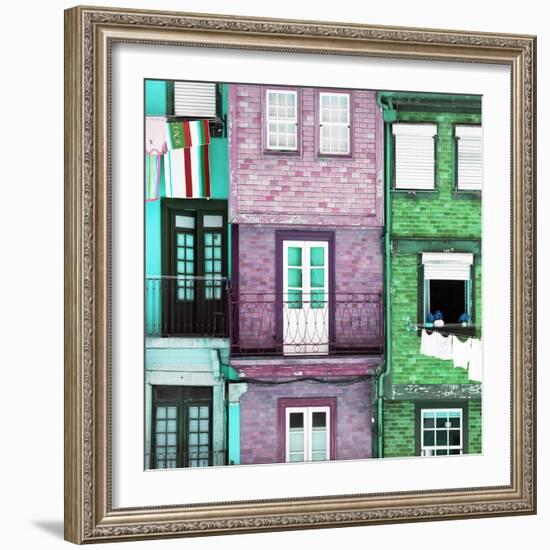 Welcome to Portugal Square Collection - Beautiful Colorful Traditional Facades II-Philippe Hugonnard-Framed Photographic Print