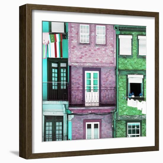 Welcome to Portugal Square Collection - Beautiful Colorful Traditional Facades II-Philippe Hugonnard-Framed Photographic Print