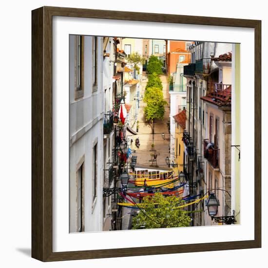 Welcome to Portugal Square Collection - Funicular Street in Bica Lisbon-Philippe Hugonnard-Framed Photographic Print