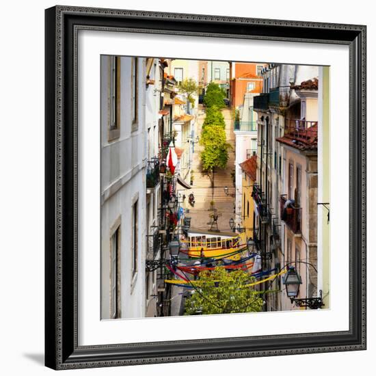 Welcome to Portugal Square Collection - Funicular Street in Bica Lisbon-Philippe Hugonnard-Framed Photographic Print