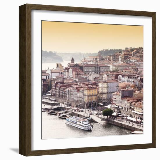 Welcome to Portugal Square Collection - Ribeira View at Sunset - Porto-Philippe Hugonnard-Framed Photographic Print