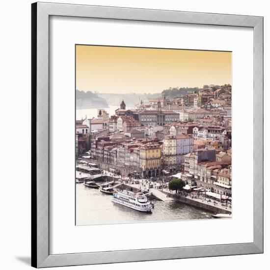 Welcome to Portugal Square Collection - Ribeira View at Sunset - Porto-Philippe Hugonnard-Framed Photographic Print