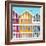 Welcome to Portugal Square Collection - Three Houses of Striped Colors IV-Philippe Hugonnard-Framed Photographic Print