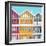 Welcome to Portugal Square Collection - Three Houses of Striped Colors IV-Philippe Hugonnard-Framed Photographic Print