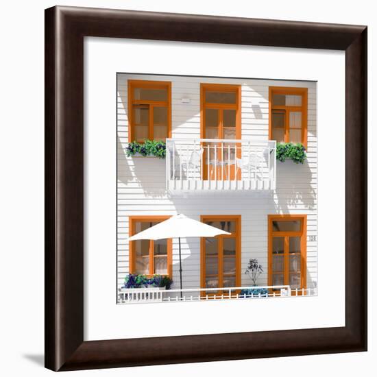 Welcome to Portugal Square Collection - White House and Orange Windows-Philippe Hugonnard-Framed Photographic Print