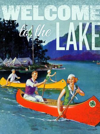 Canoes in the Lake Poster