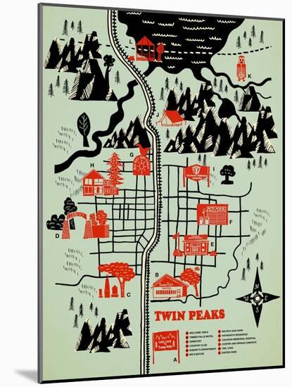 Welcome to Twinpeaks-Robert Farkas-Mounted Giclee Print