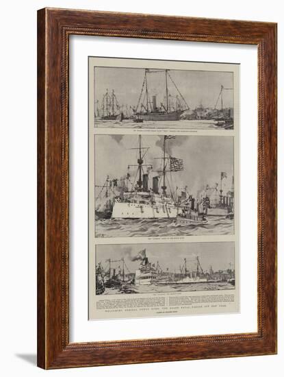 Welcoming Admiral Dewey Home, the Grand Naval Parade Off New York-Charles Edward Dixon-Framed Giclee Print