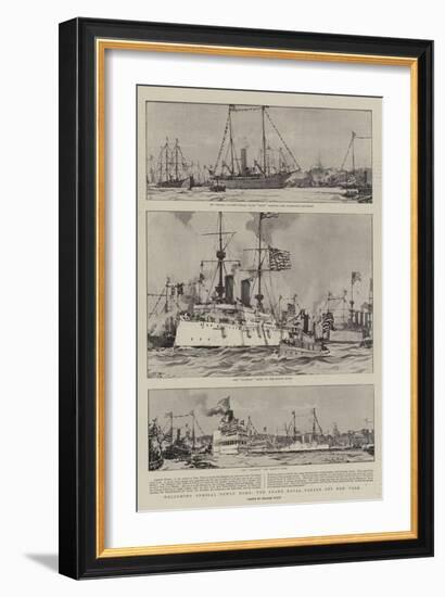 Welcoming Admiral Dewey Home, the Grand Naval Parade Off New York-Charles Edward Dixon-Framed Giclee Print